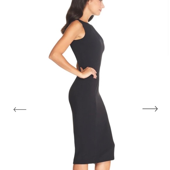 Dress the Population Black Midi Dress with Slit - Picture 3 of 4